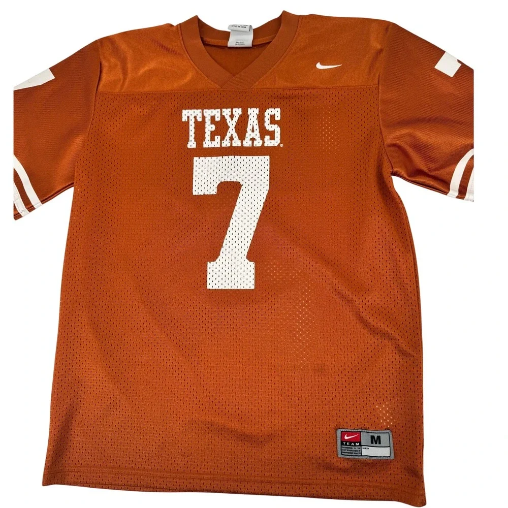Nike Texas Longhorns Football Jersey Womens Small Youth M Orange #7 Mesh‎